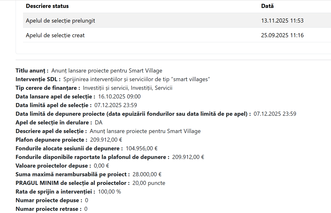 Prelungire interventia Smart Village